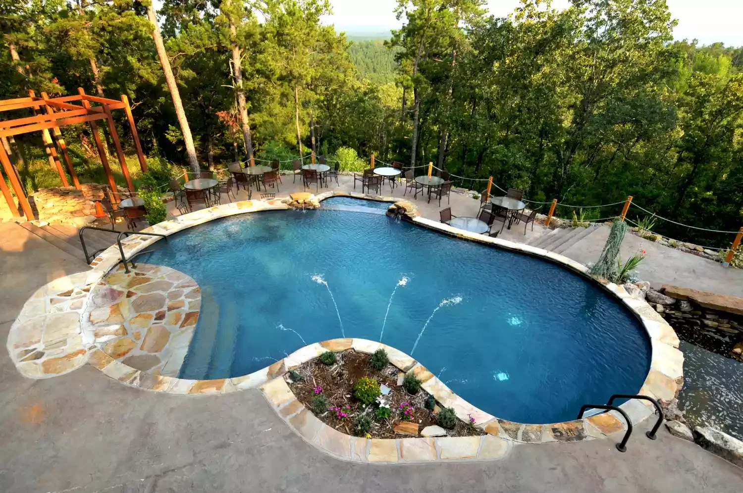 A Freeform Semi-Inground Pool
