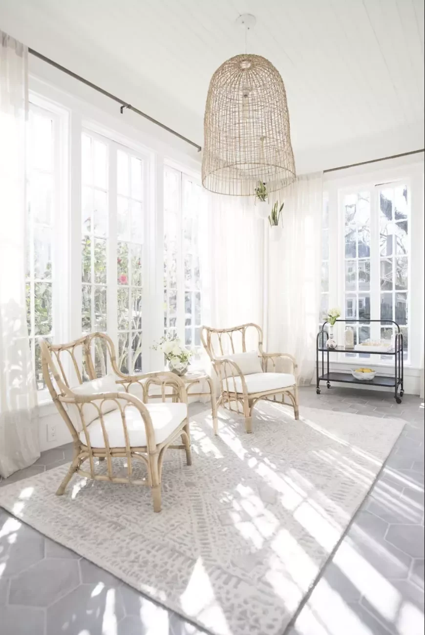 A Minimalist Rattan-Filled Room