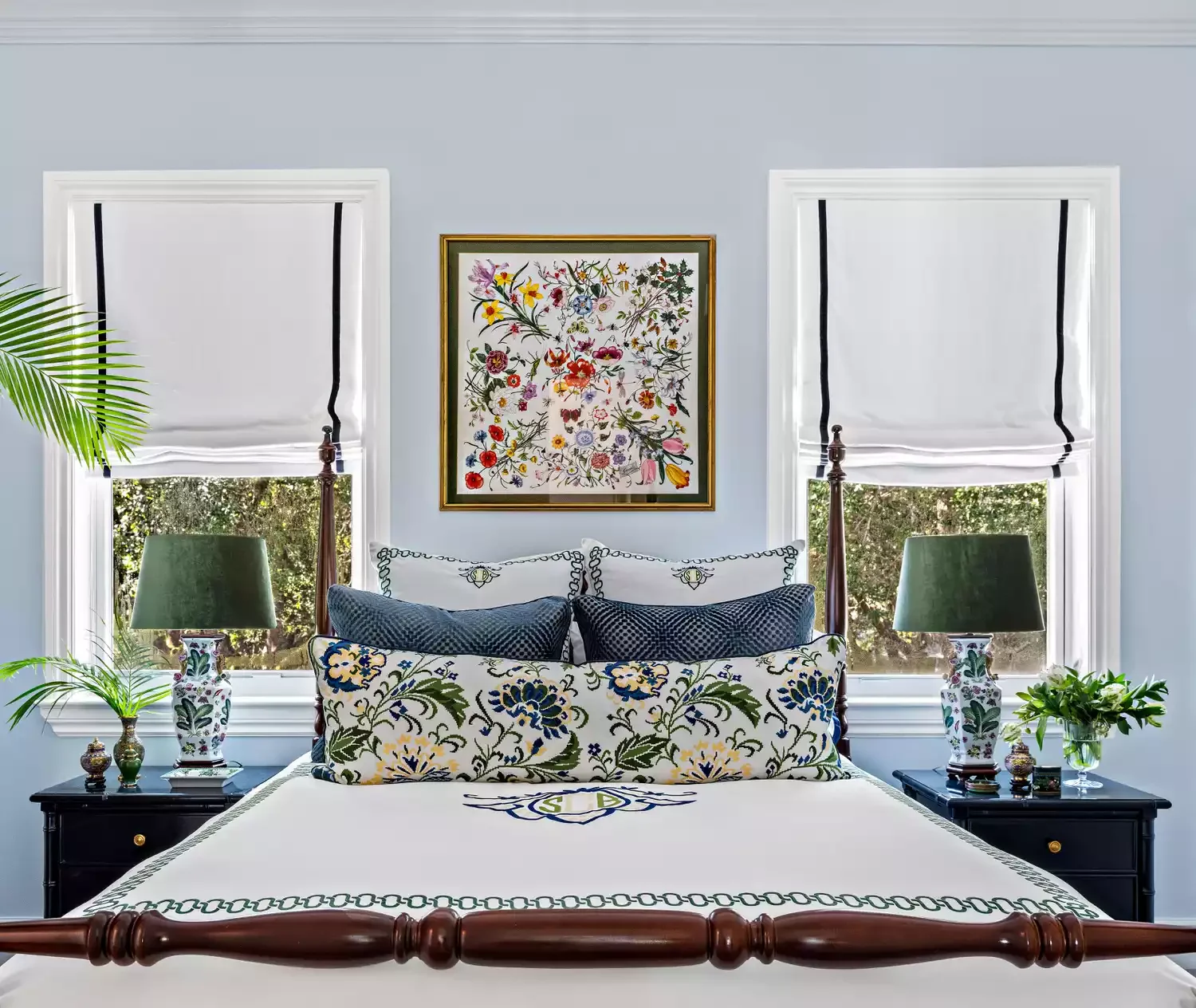 Add Navy Floral Accents