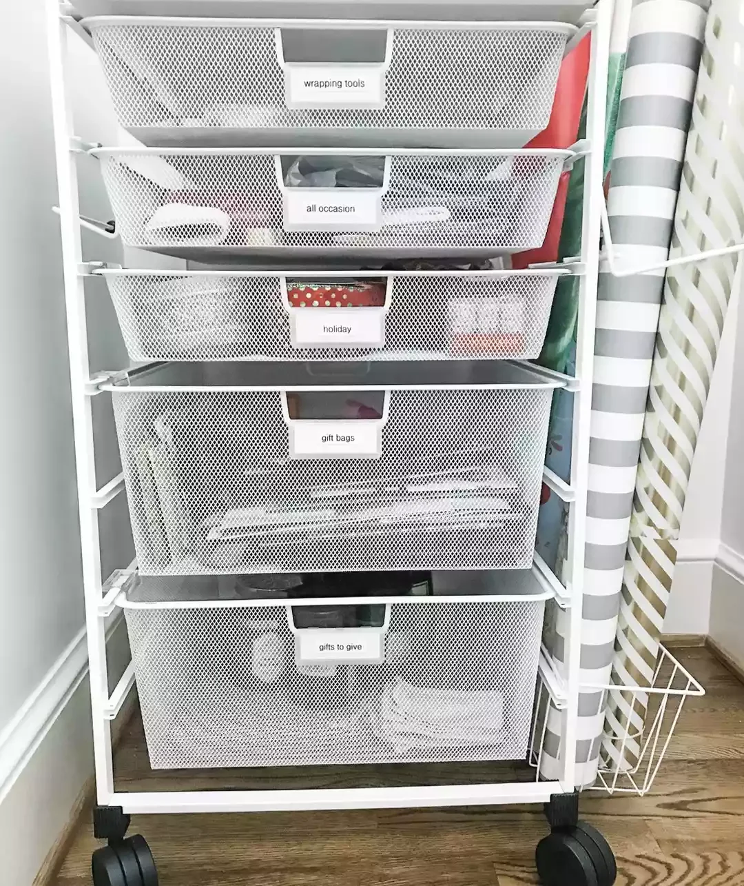 Add Side Storage to a Rolling Cart