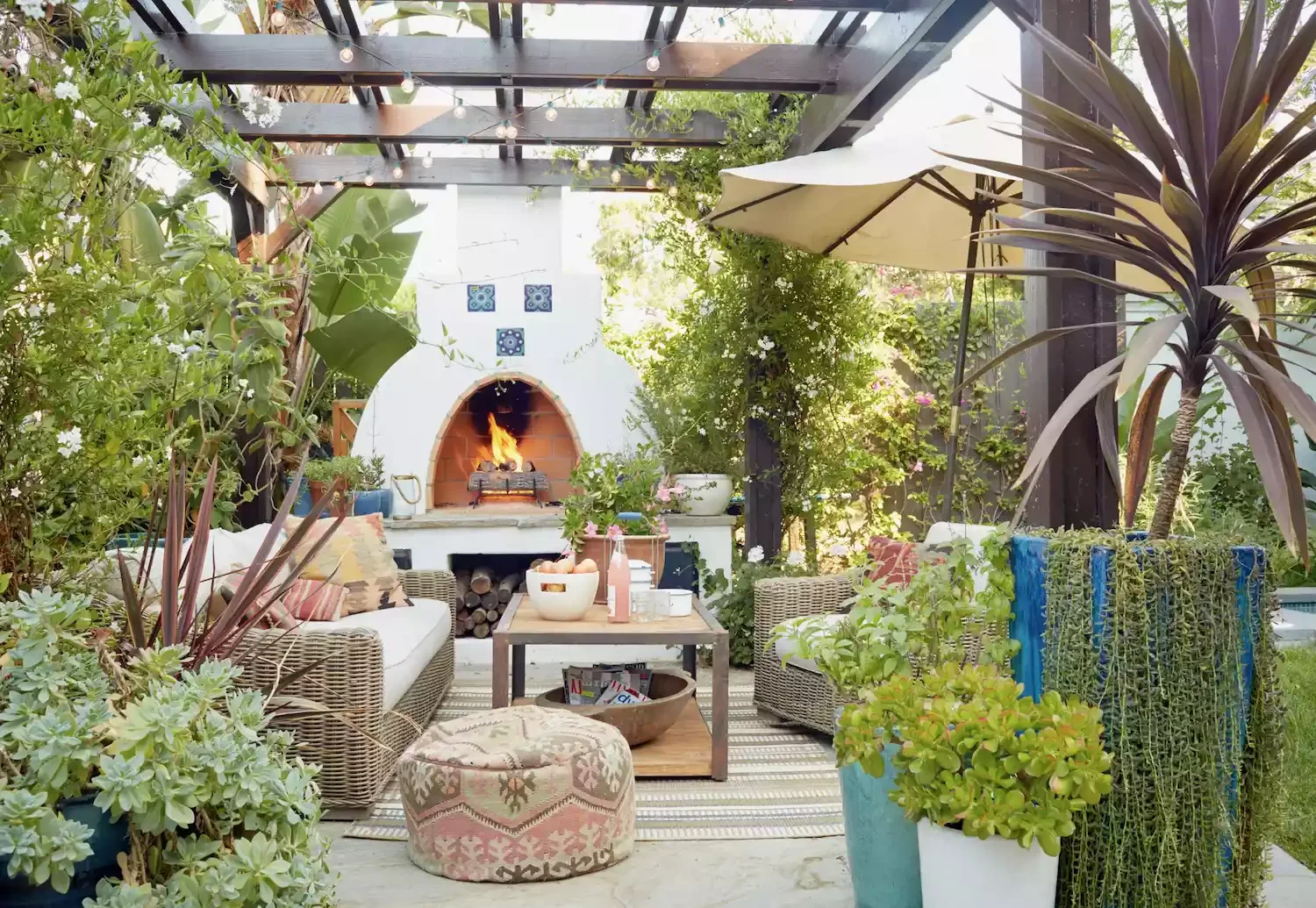 Adobe-Style Fireplace