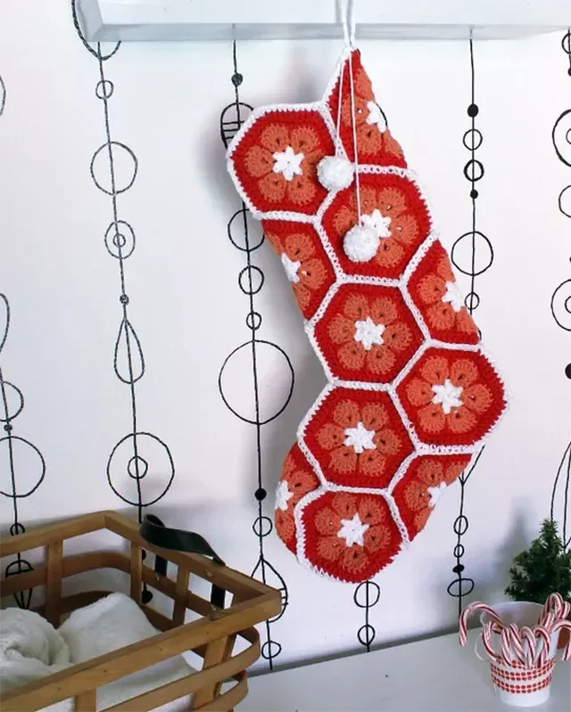 Africa Flower Crochet Stocking