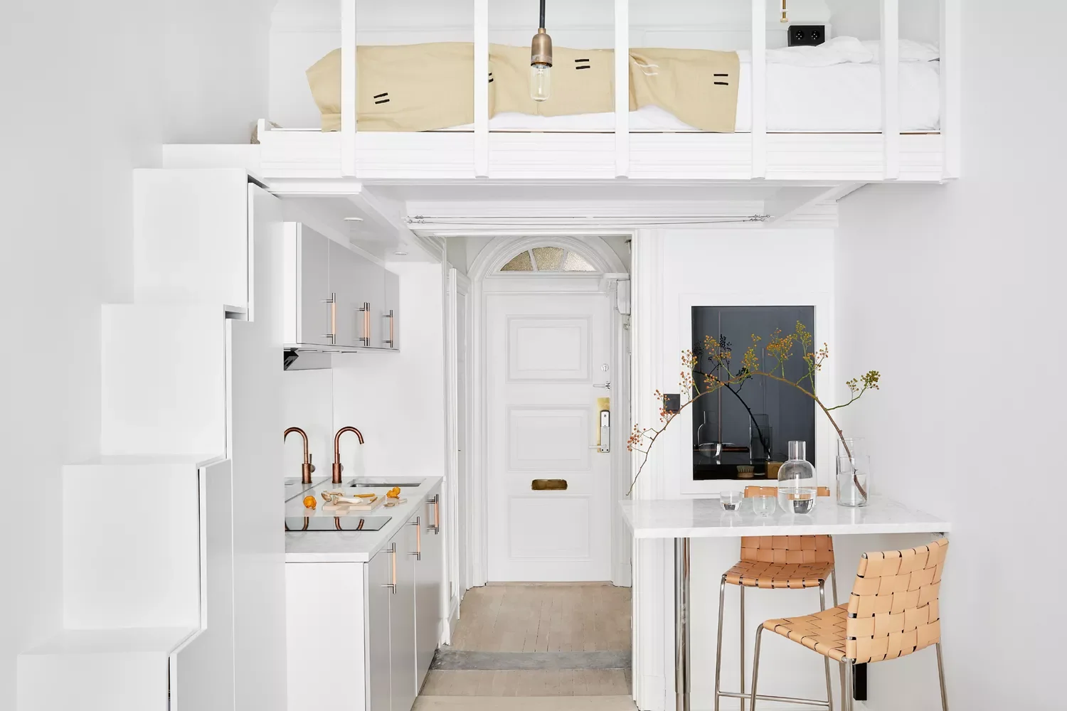 All-White Loft Bedroom