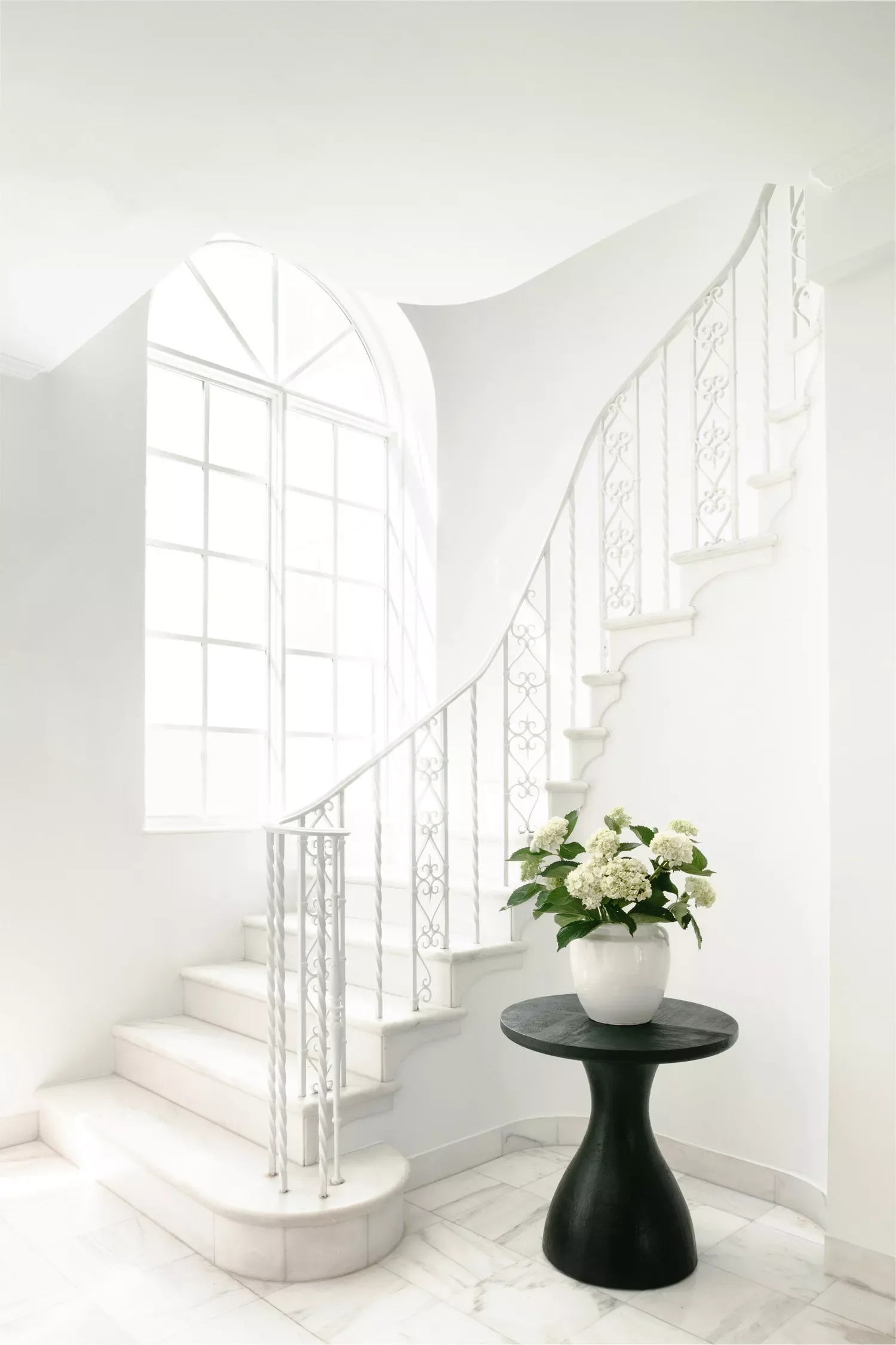 All-White Wrought Iron Railing