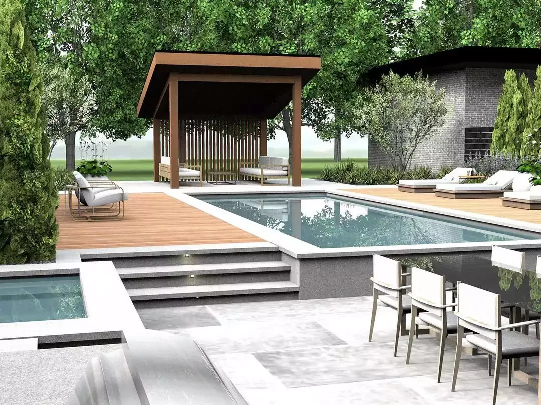 Backyard Pool Deck Cabana