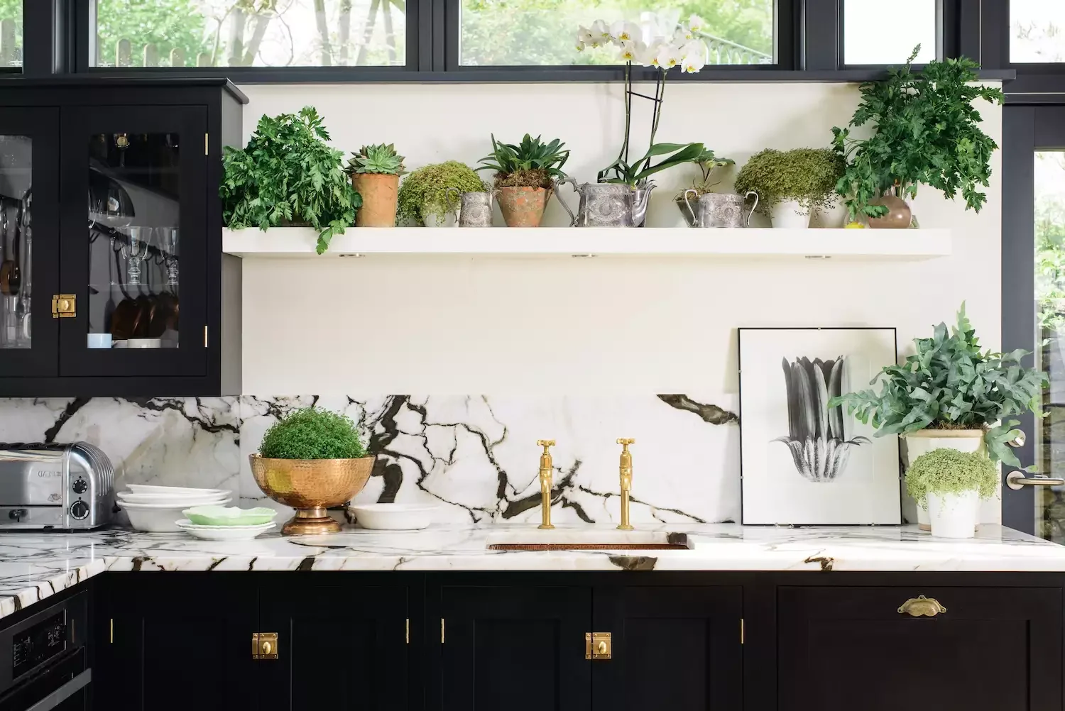 Black + White + Green + Brass