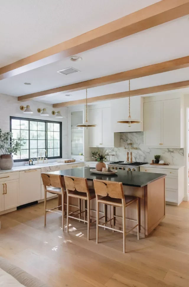 Black and Gold Coastal Kitchen