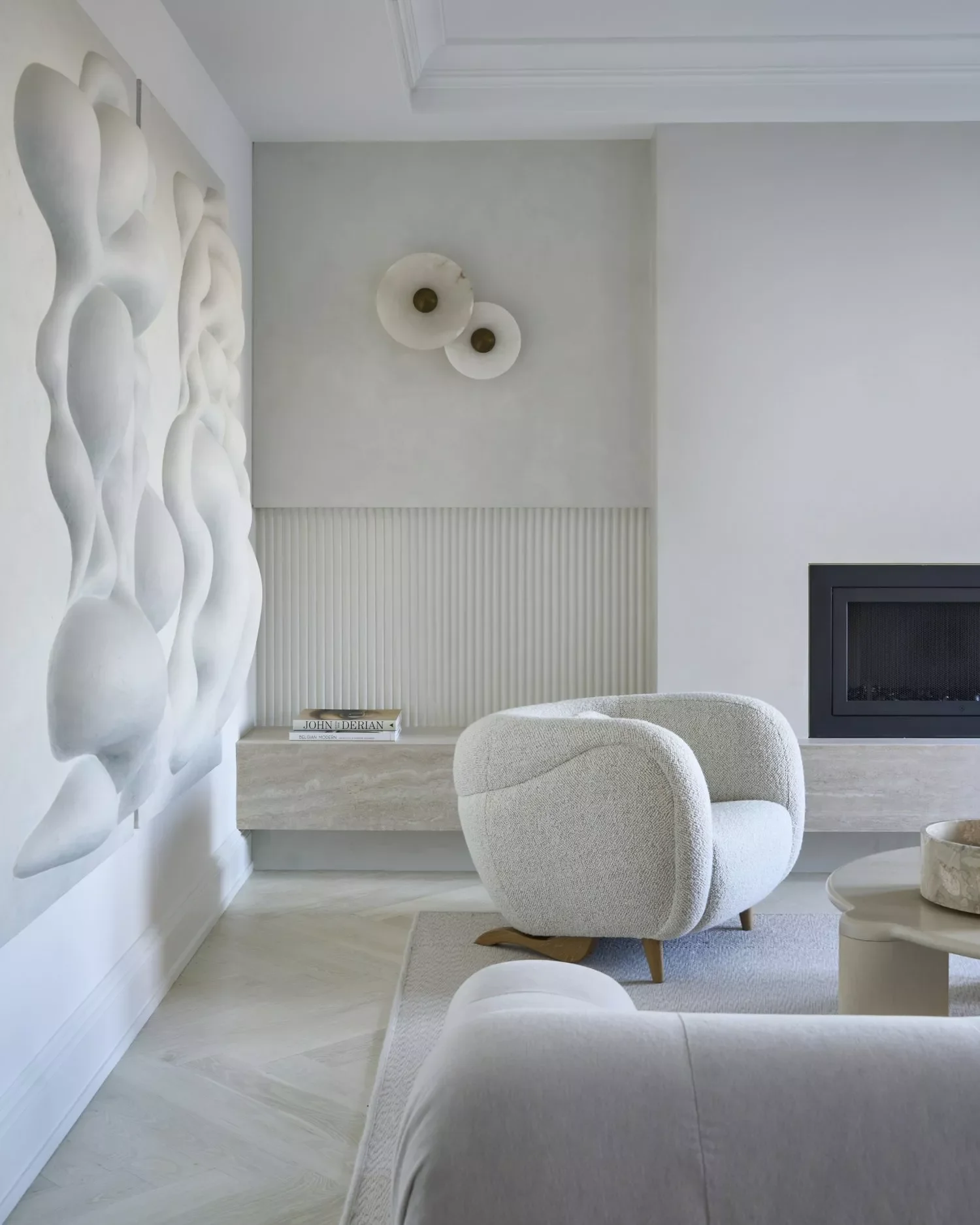 Black and White Fireplace