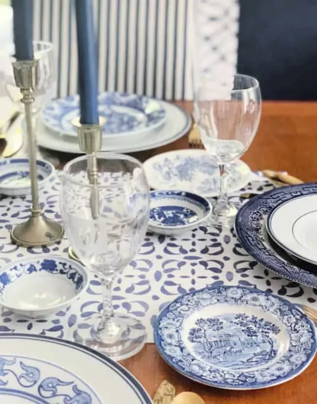 Blue + White Tablescape