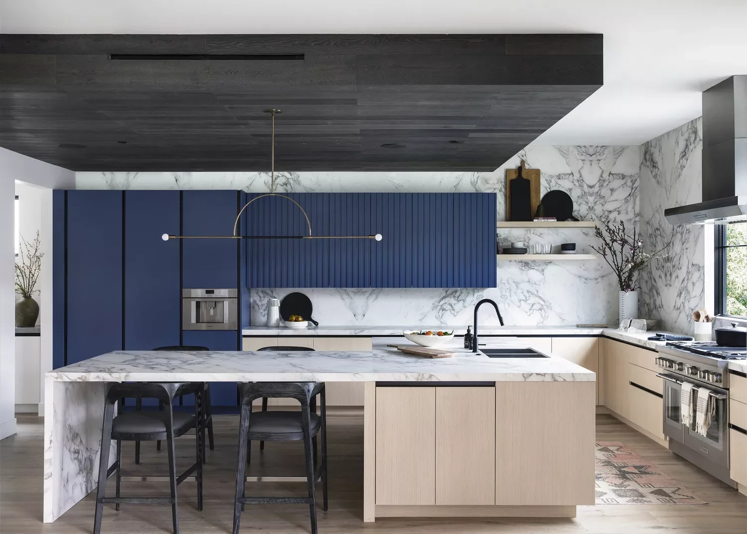 Blue and Black Kitchen