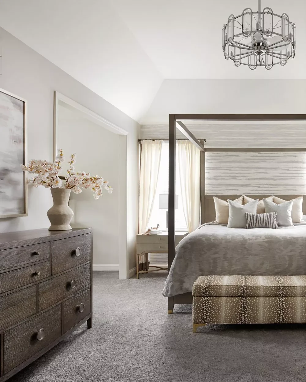 Carpeted Gray Bedroom