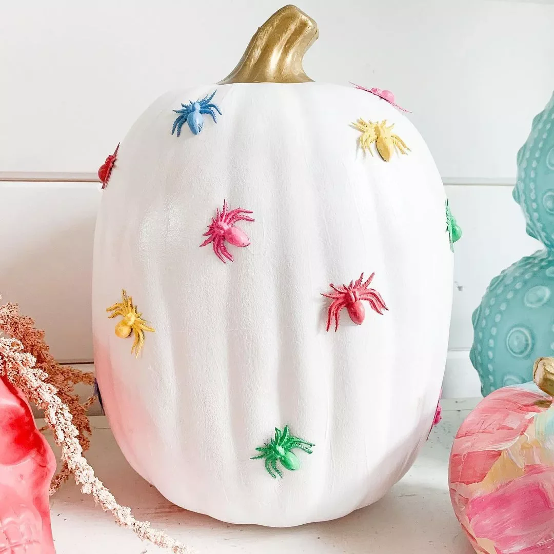 Colorful Spider Pumpkin