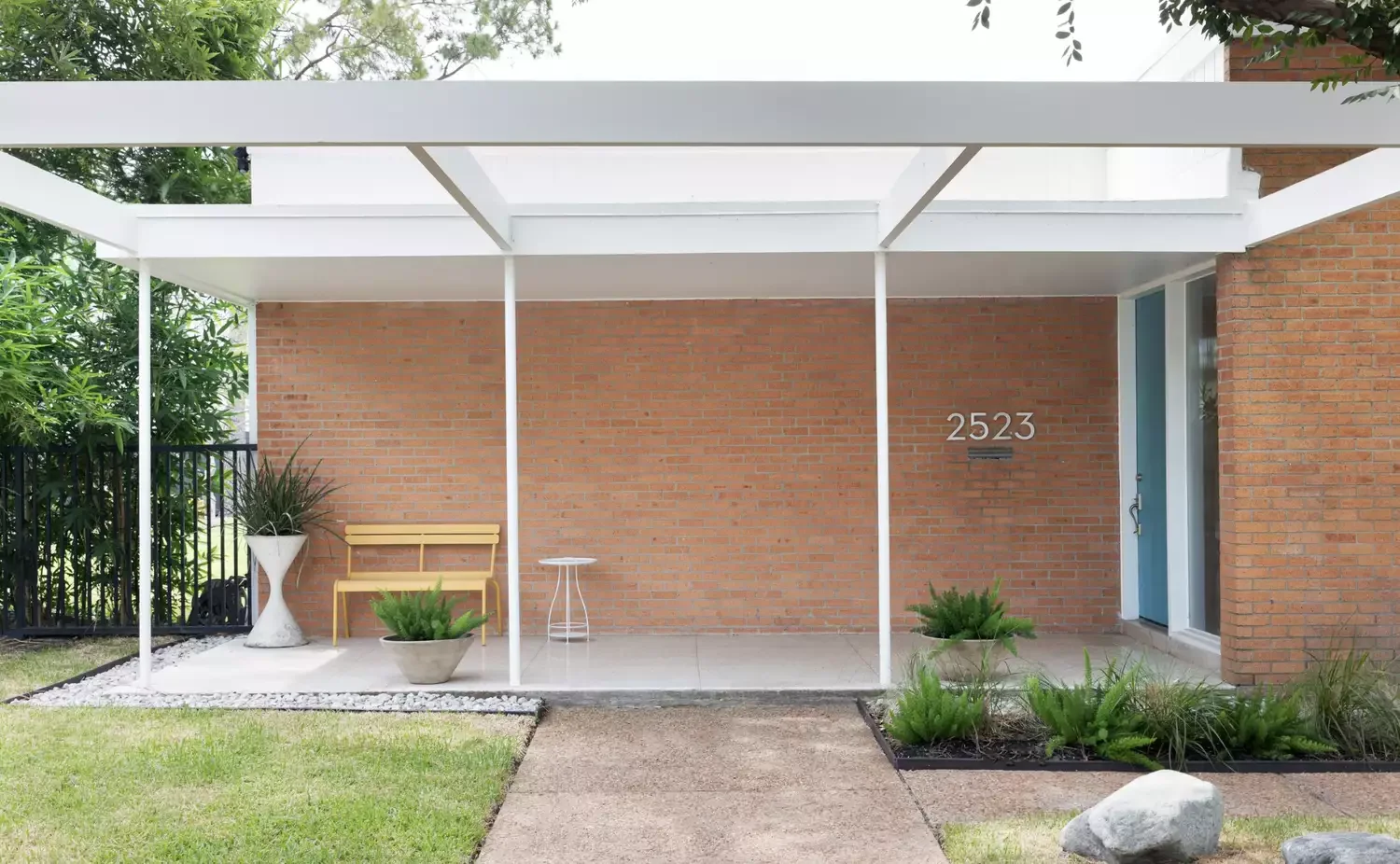 Concrete With Rock Border