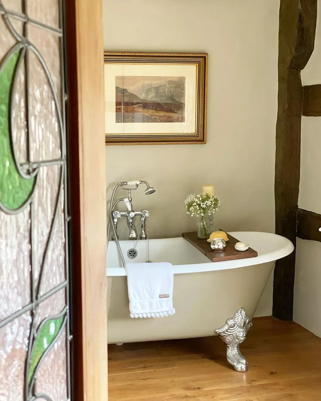 Country Bathroom With Artful Accents