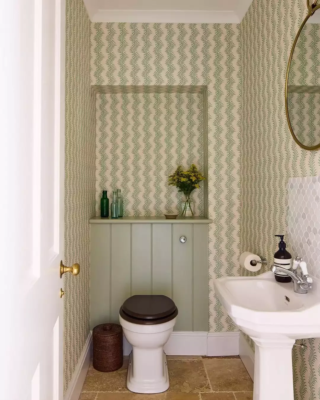 Country Bathroom With Playful Patterns