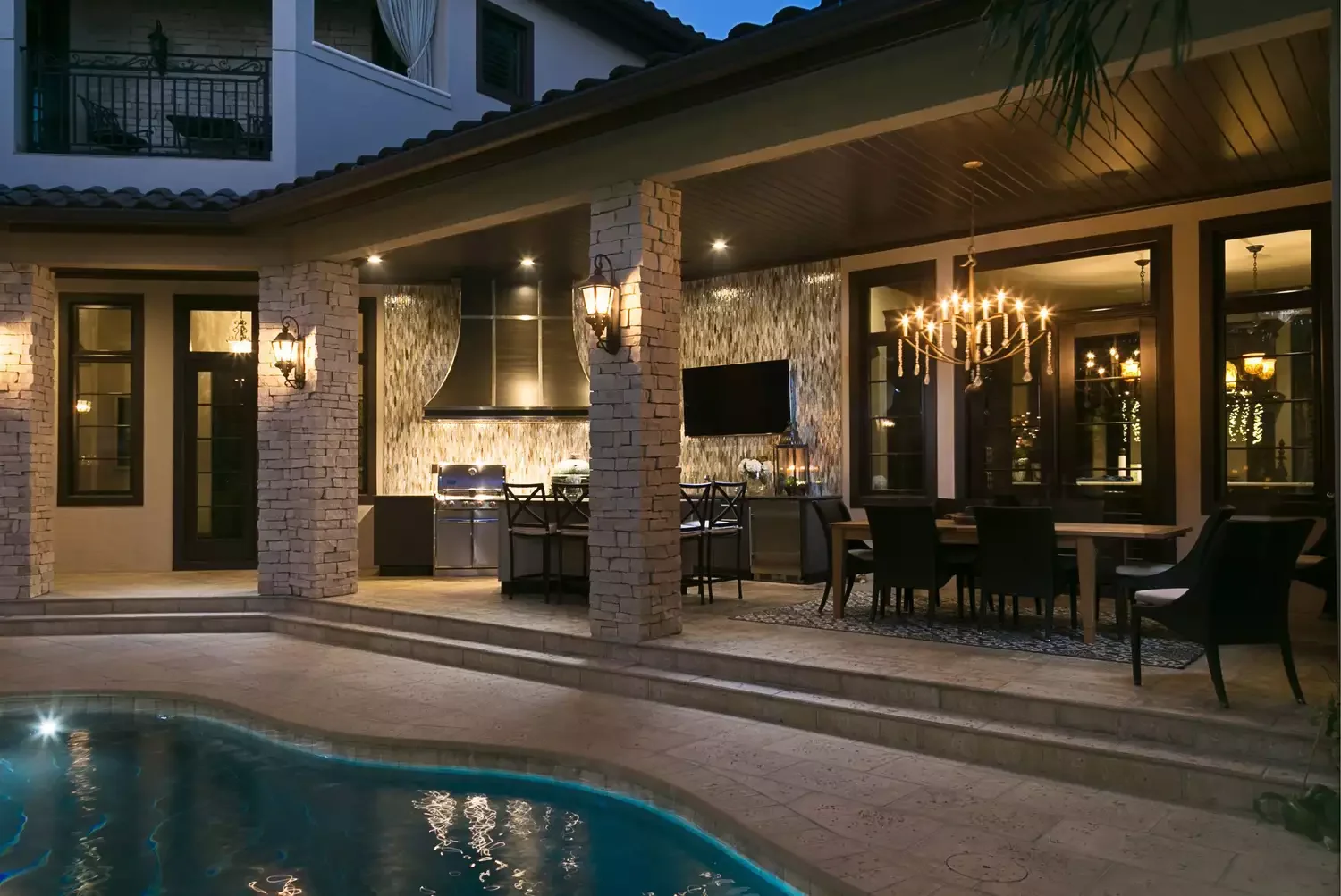 Covered Patio Kitchen