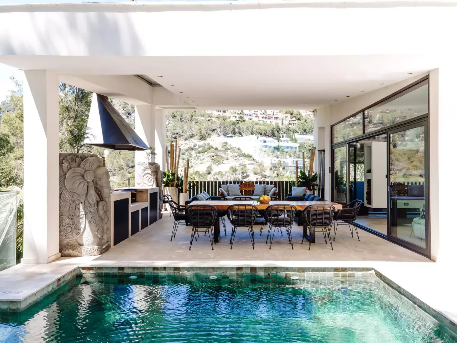 Covered Pool Patio Kitchen