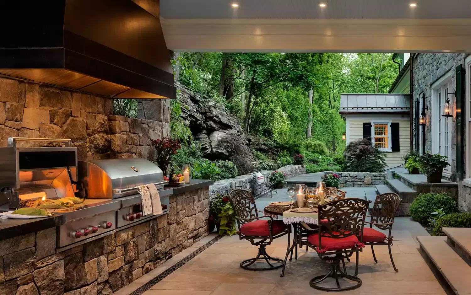 Covered Stone Kitchen