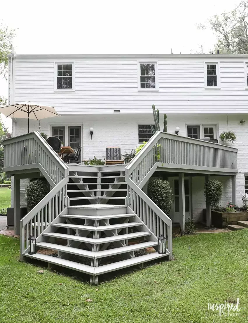 Deck With Butterfly Staircase