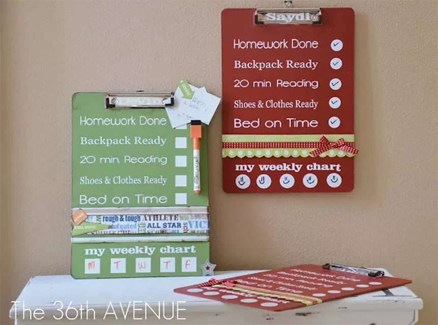 Dry Erase Clip Board Chore Chart