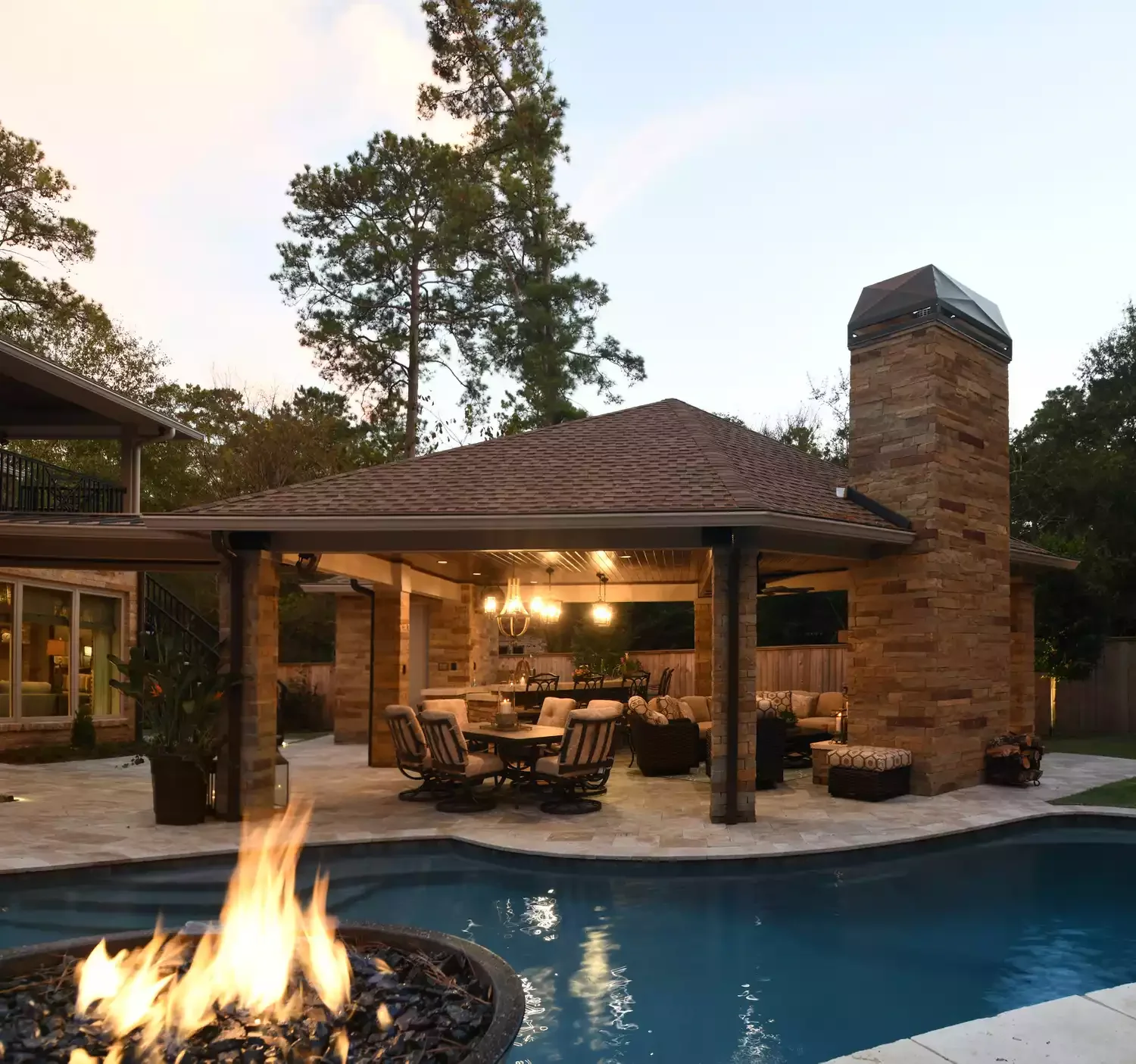 Fire Pit Overlooking Pool