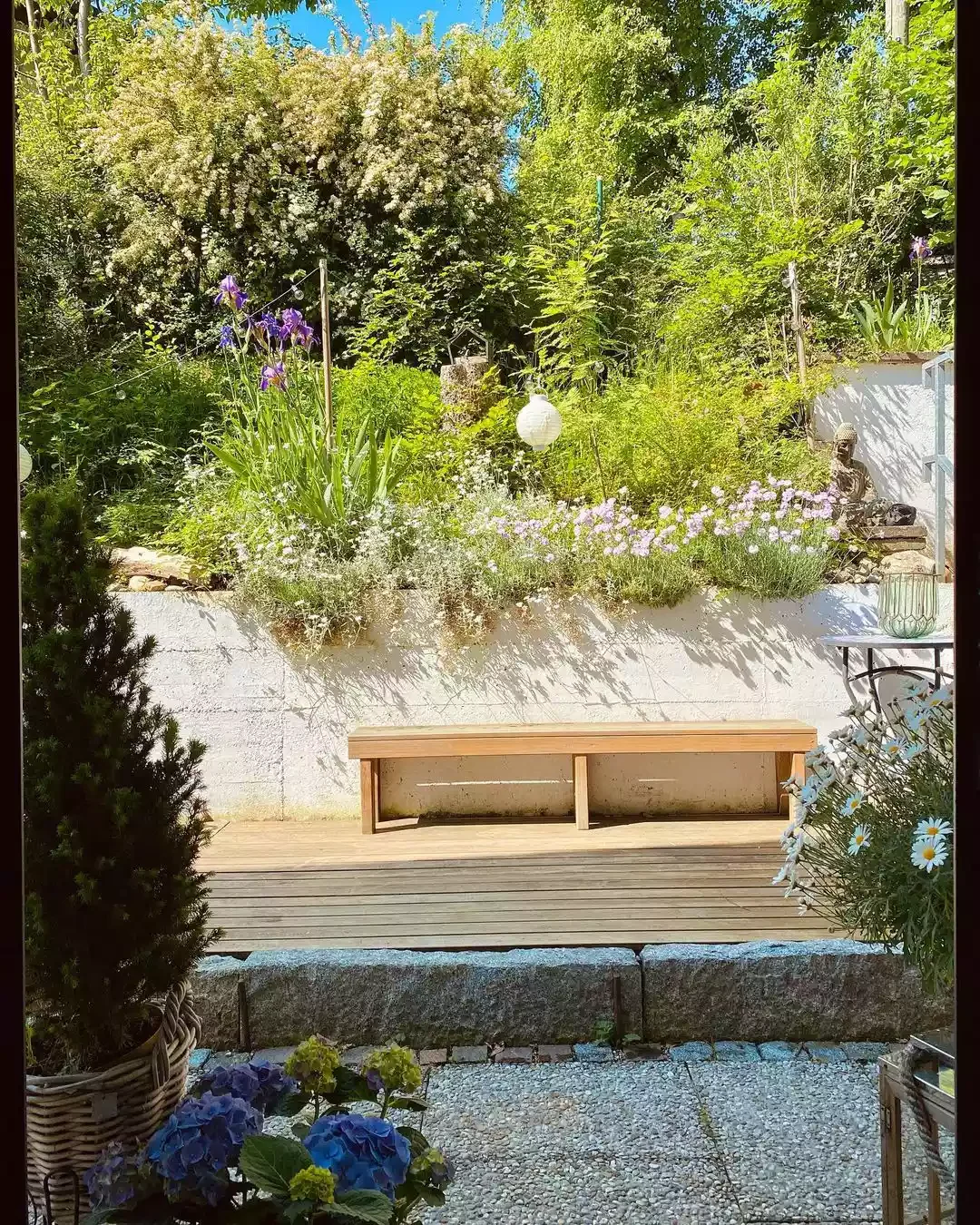 Garden Wall With Bench