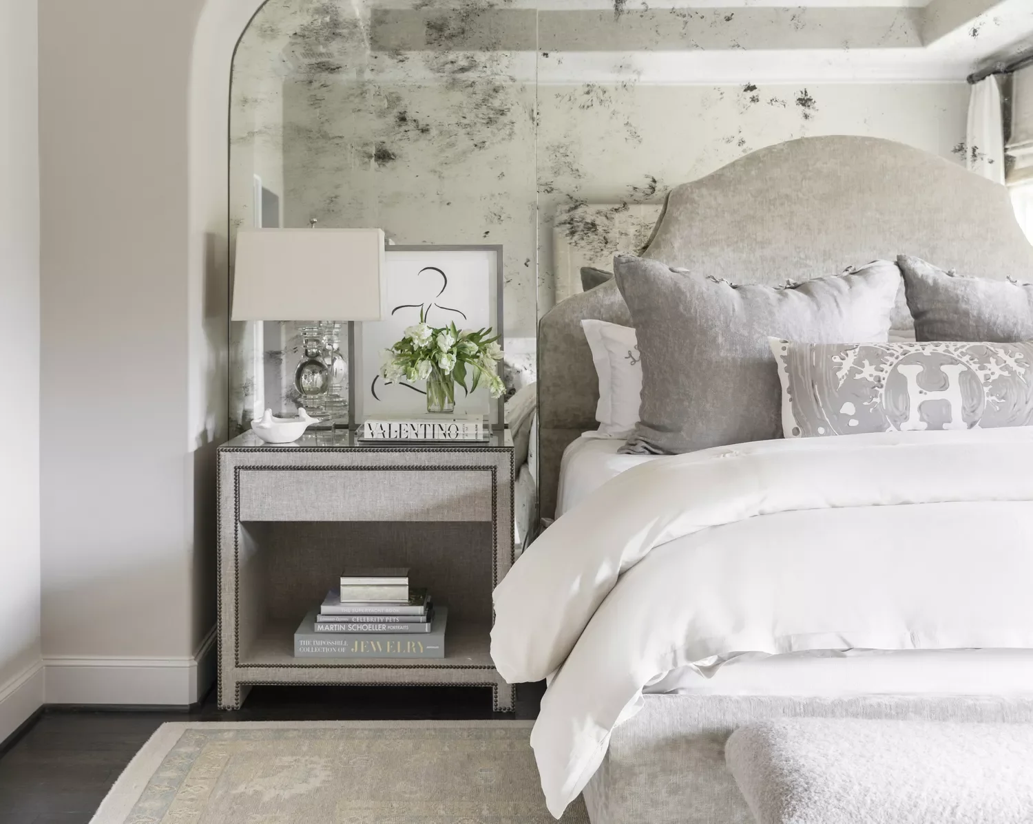 Glam Gray Bedroom