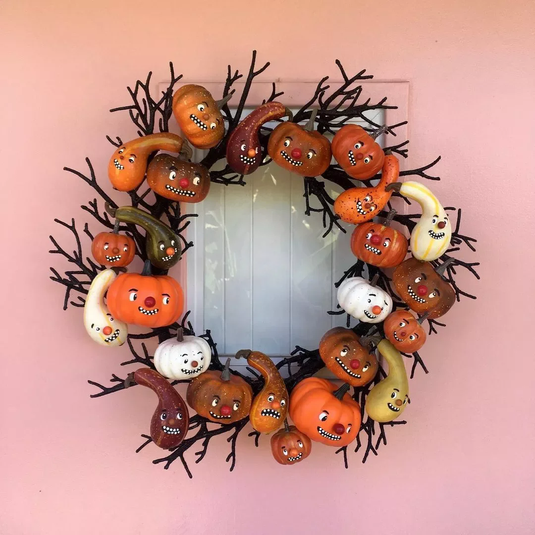 Gourd Halloween Wreath