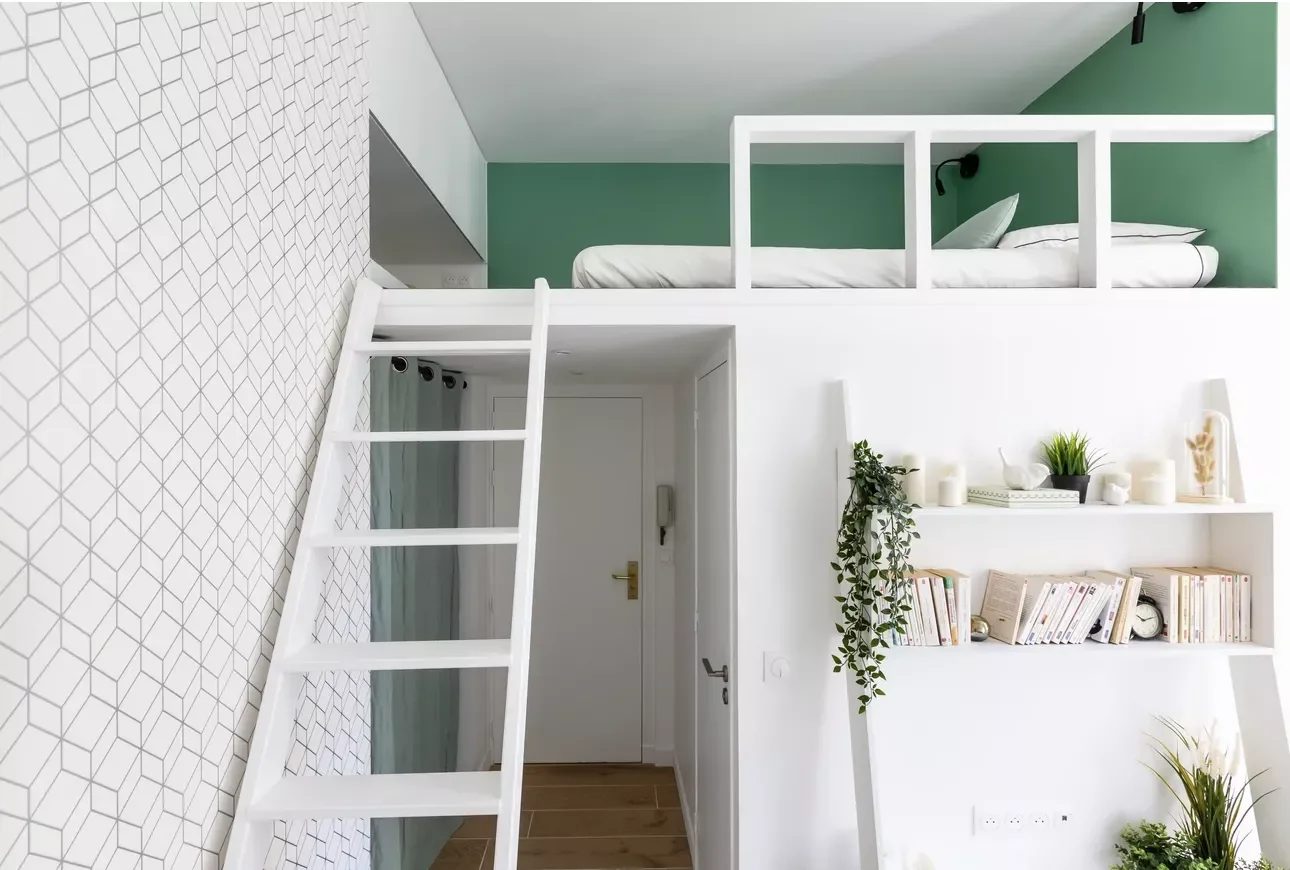 Green Loft Bedroom