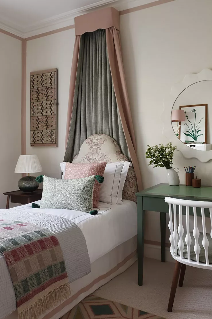 Hang Valances Behind Beds