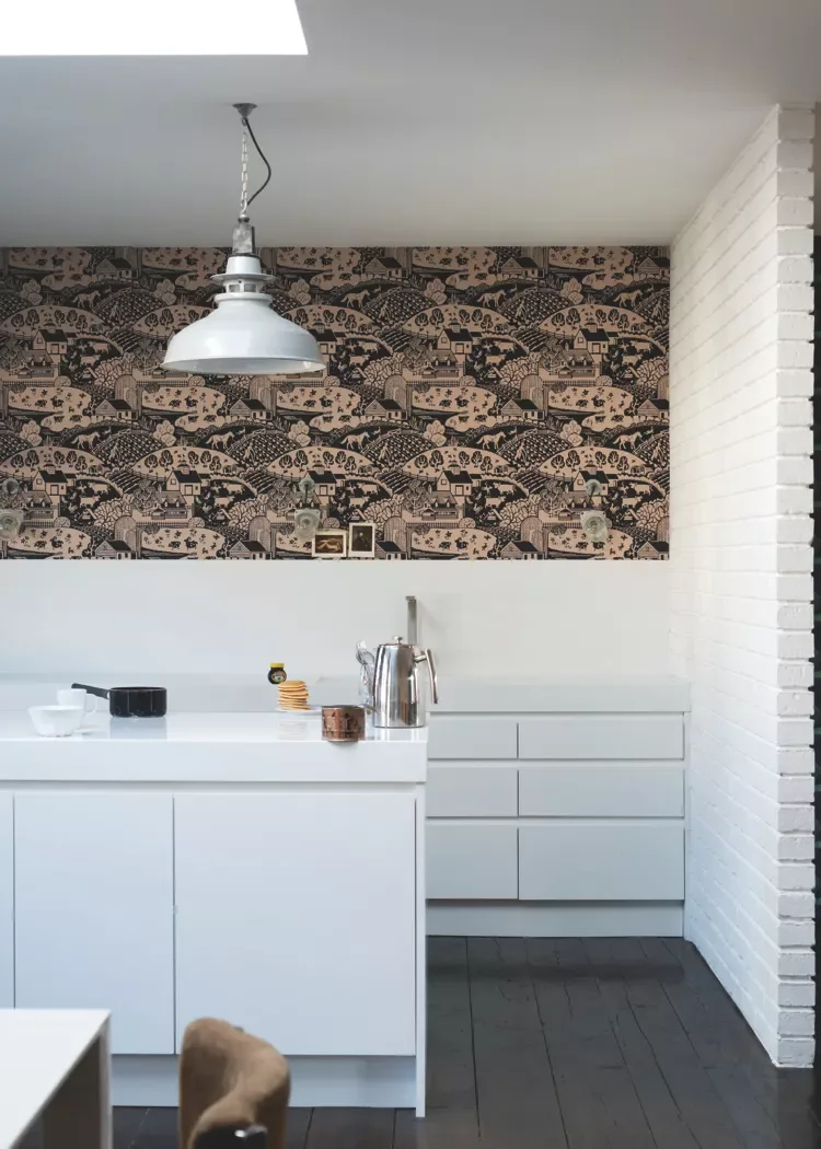Hang a Wallpaper Half Wall
