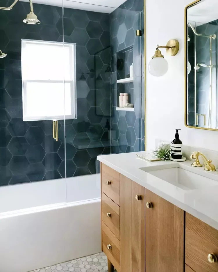 Hexagon Shower Wall