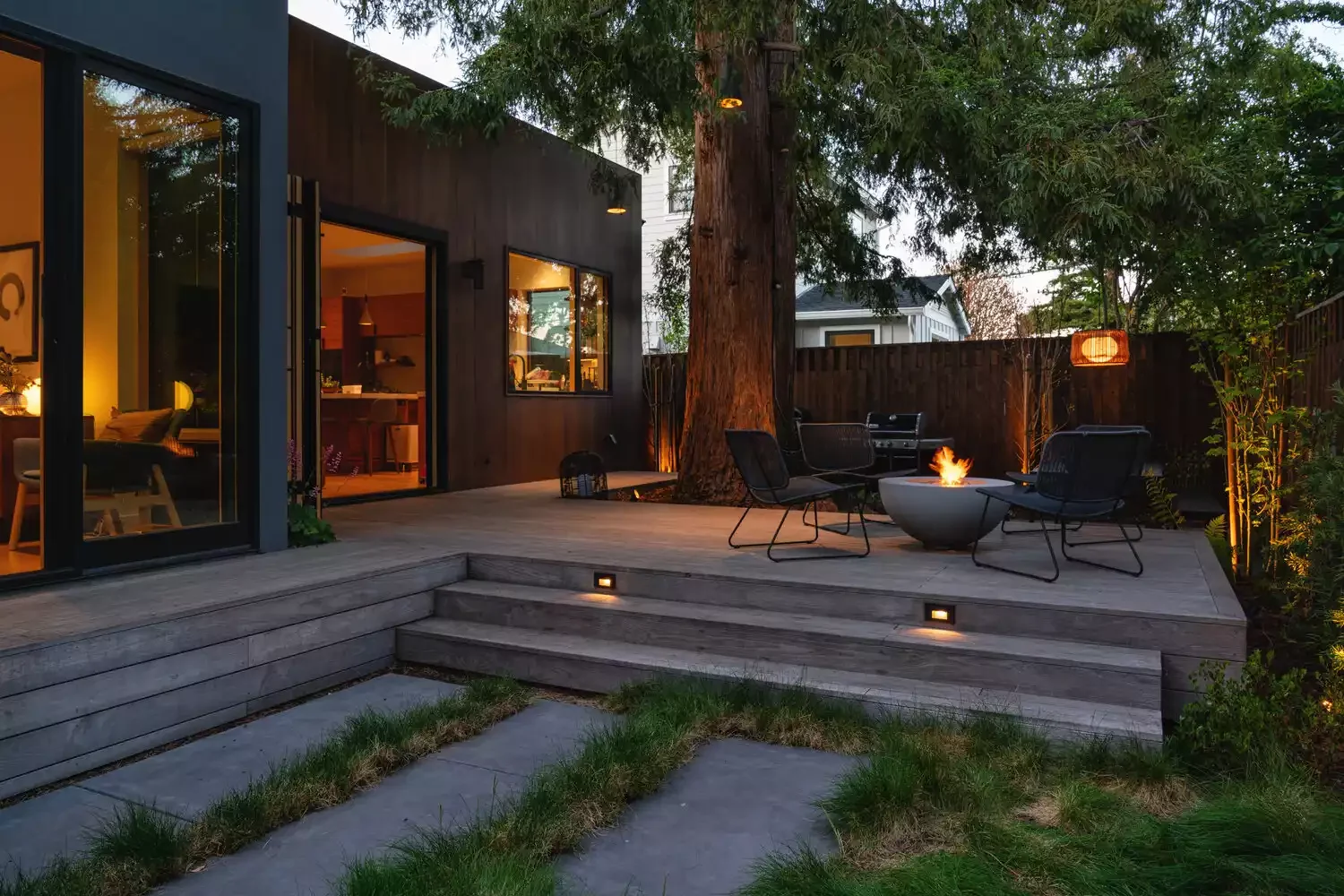 Lighted Deck Stairs
