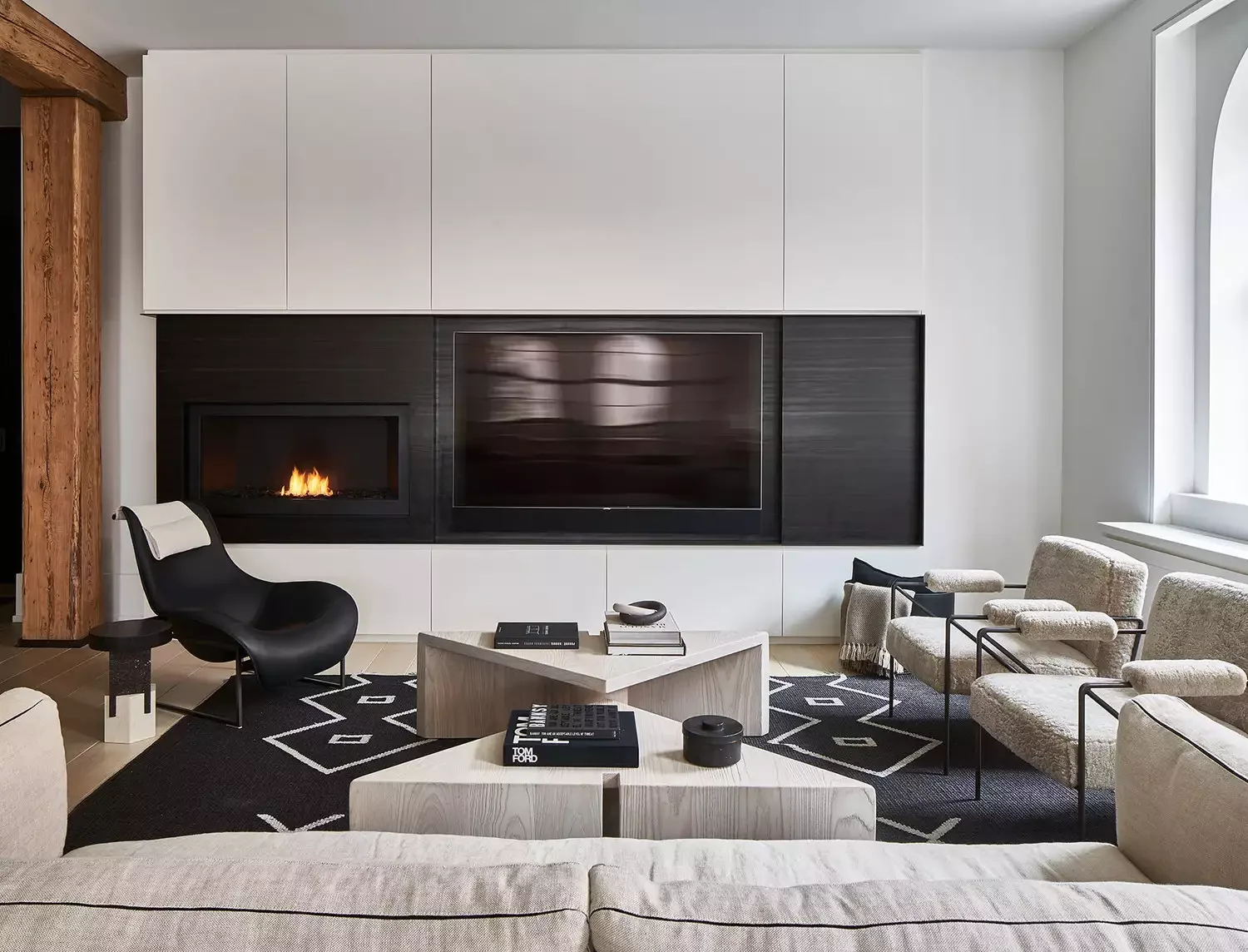 Linear Fireplace Built-Ins
