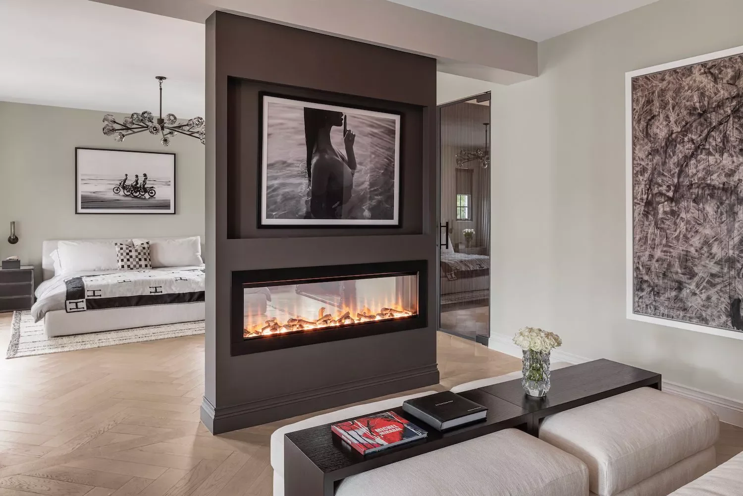 Linear Fireplace Wall