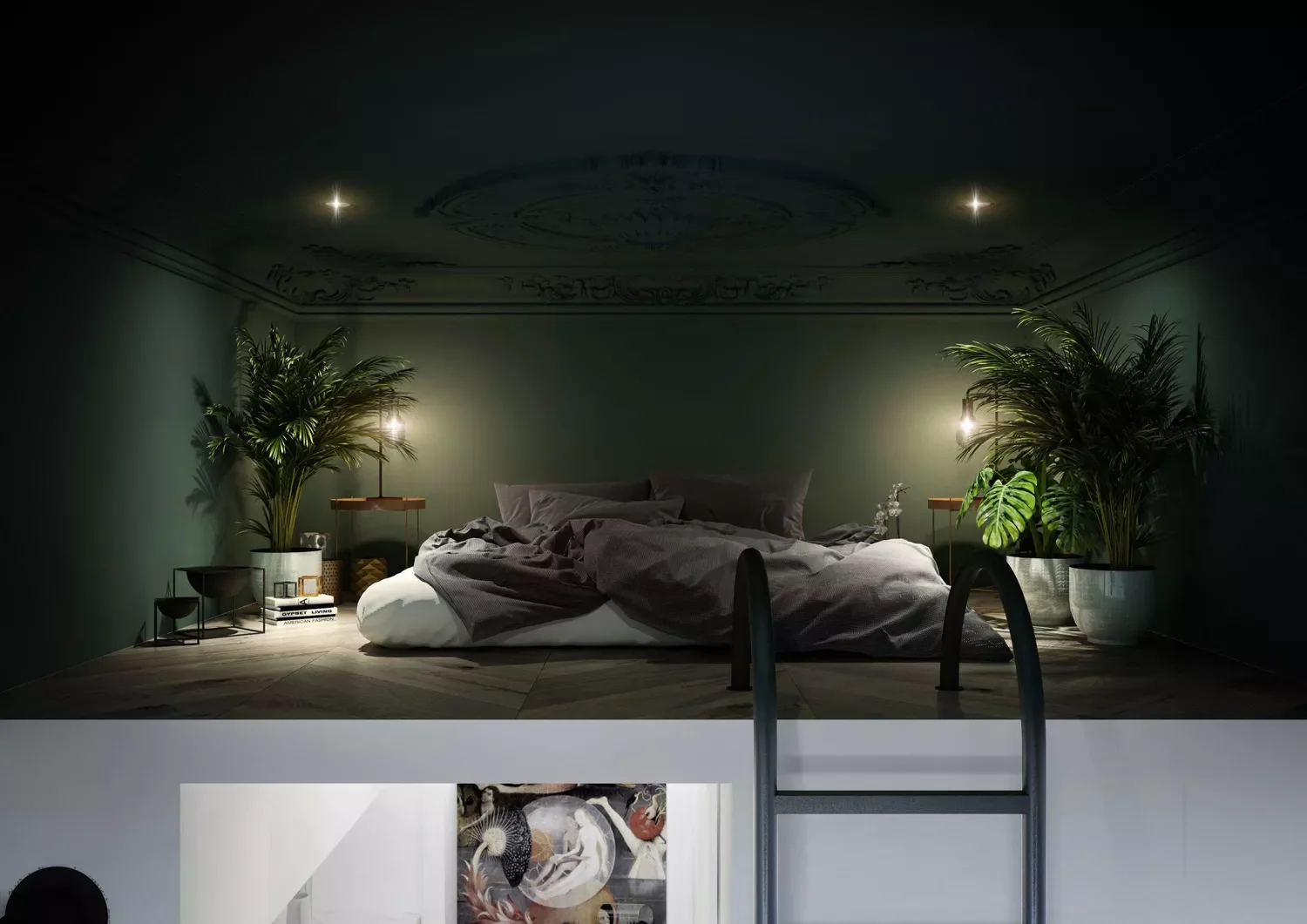 Loft Bed With Plants
