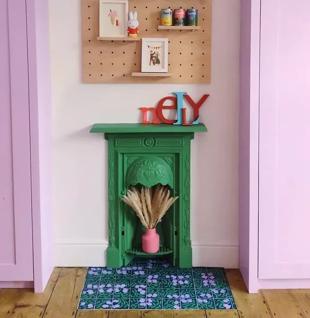 Make a Petite Fireplace Shine With Green