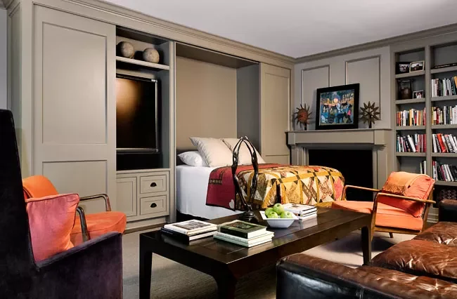 Media Room Murphy Bed (Open)