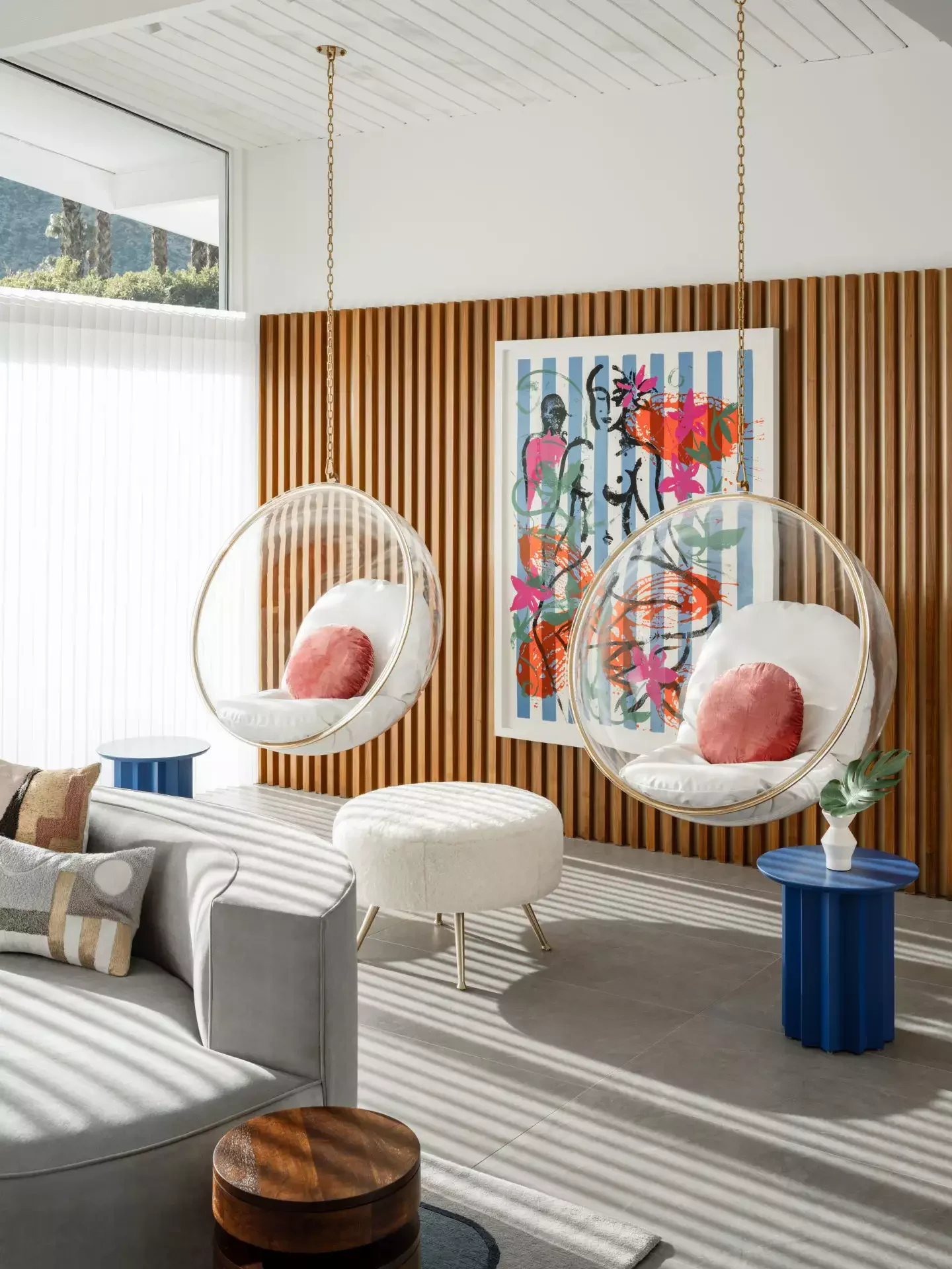 Midcentury Wood Slat Wall