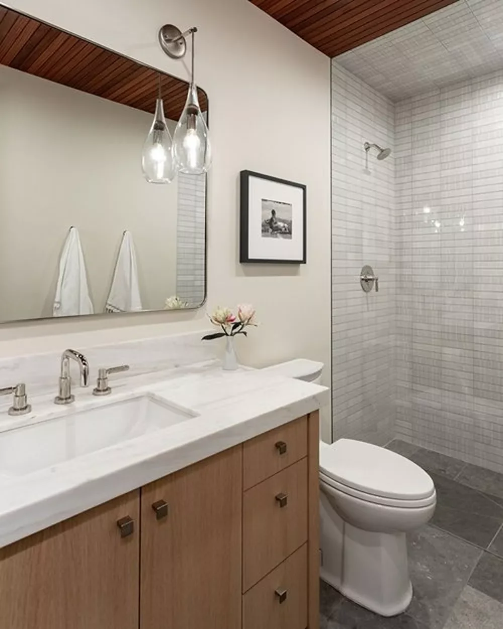Minimalist Corner Shower