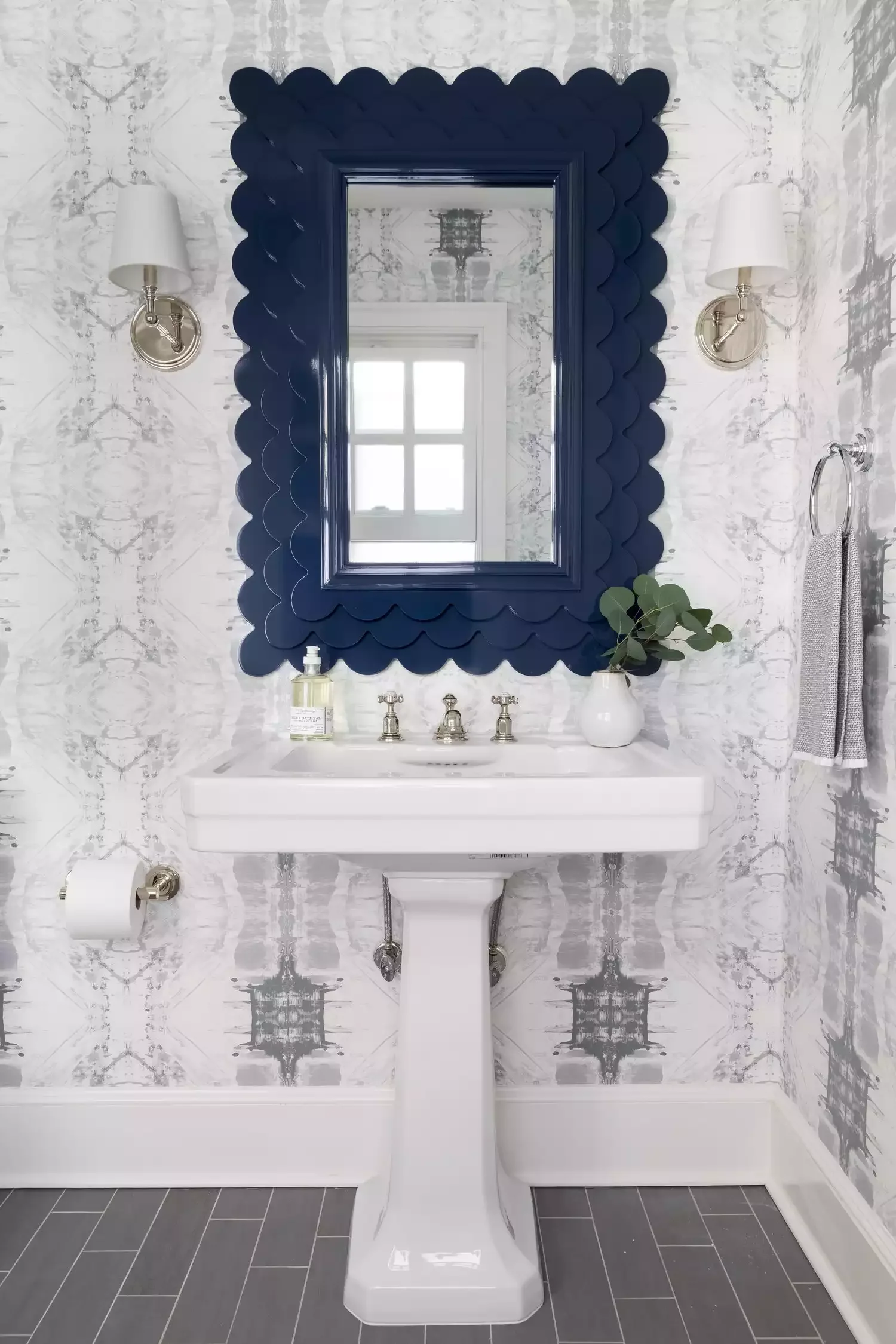 Navy Blue Mirror Frame