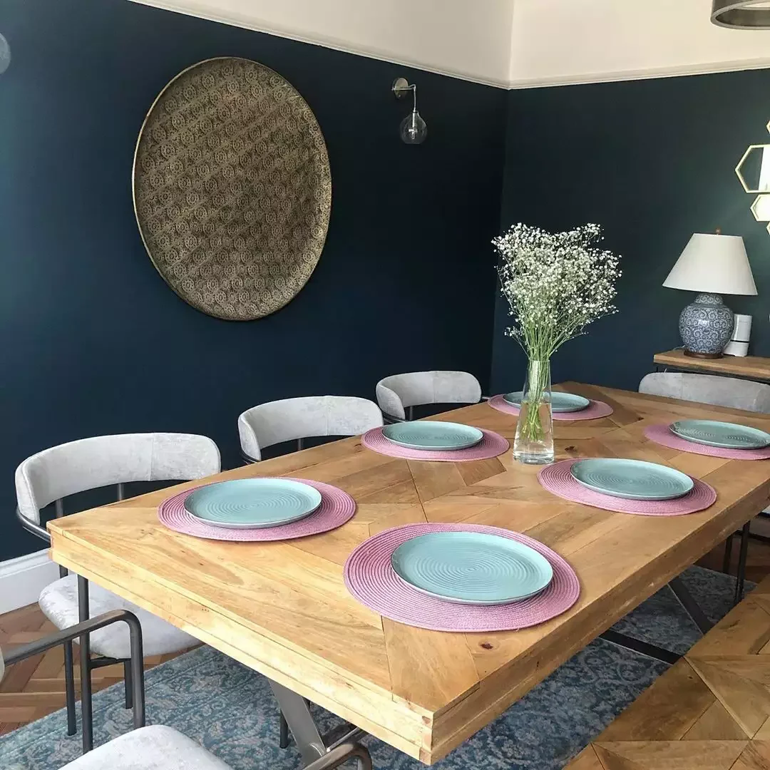 Navy Dining Room Walls