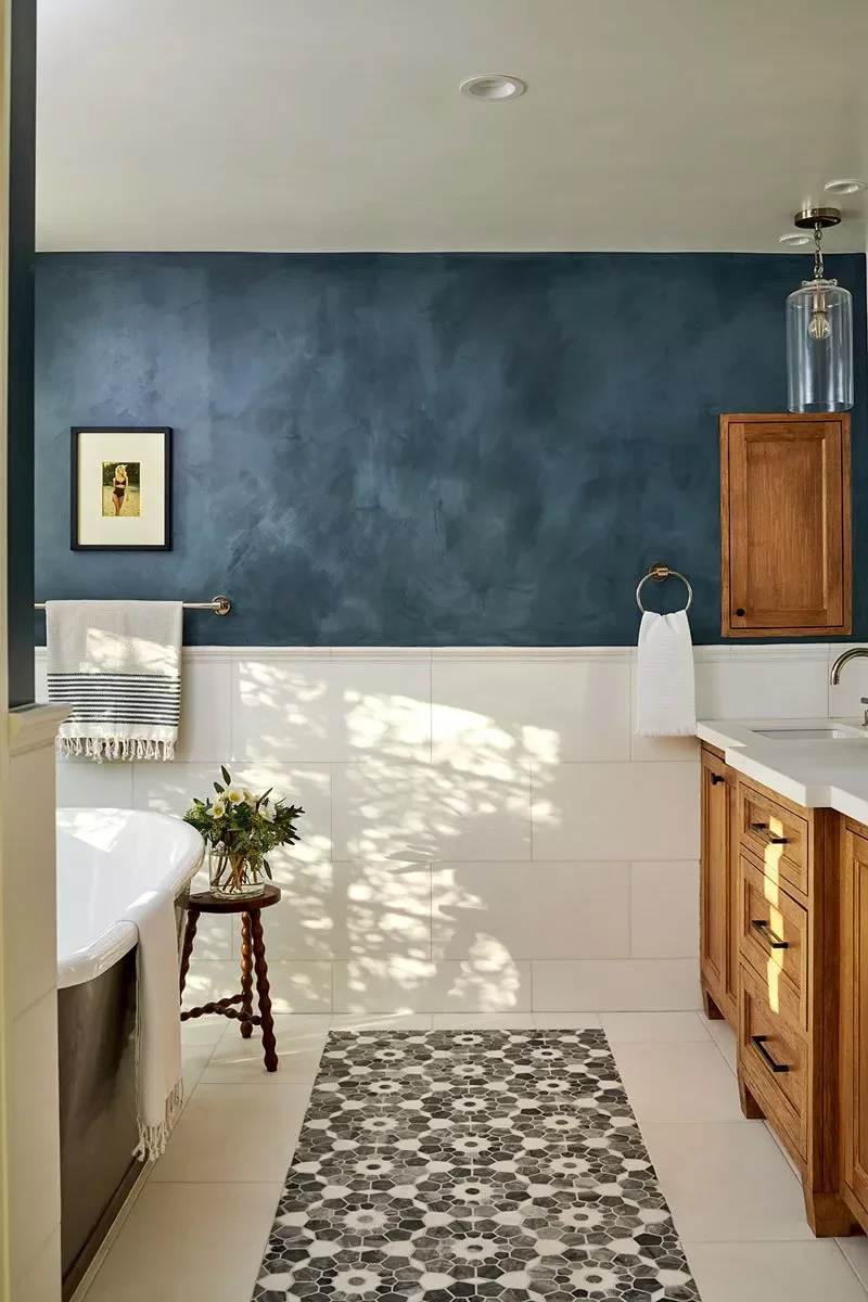 Navy Paint With Square Tile