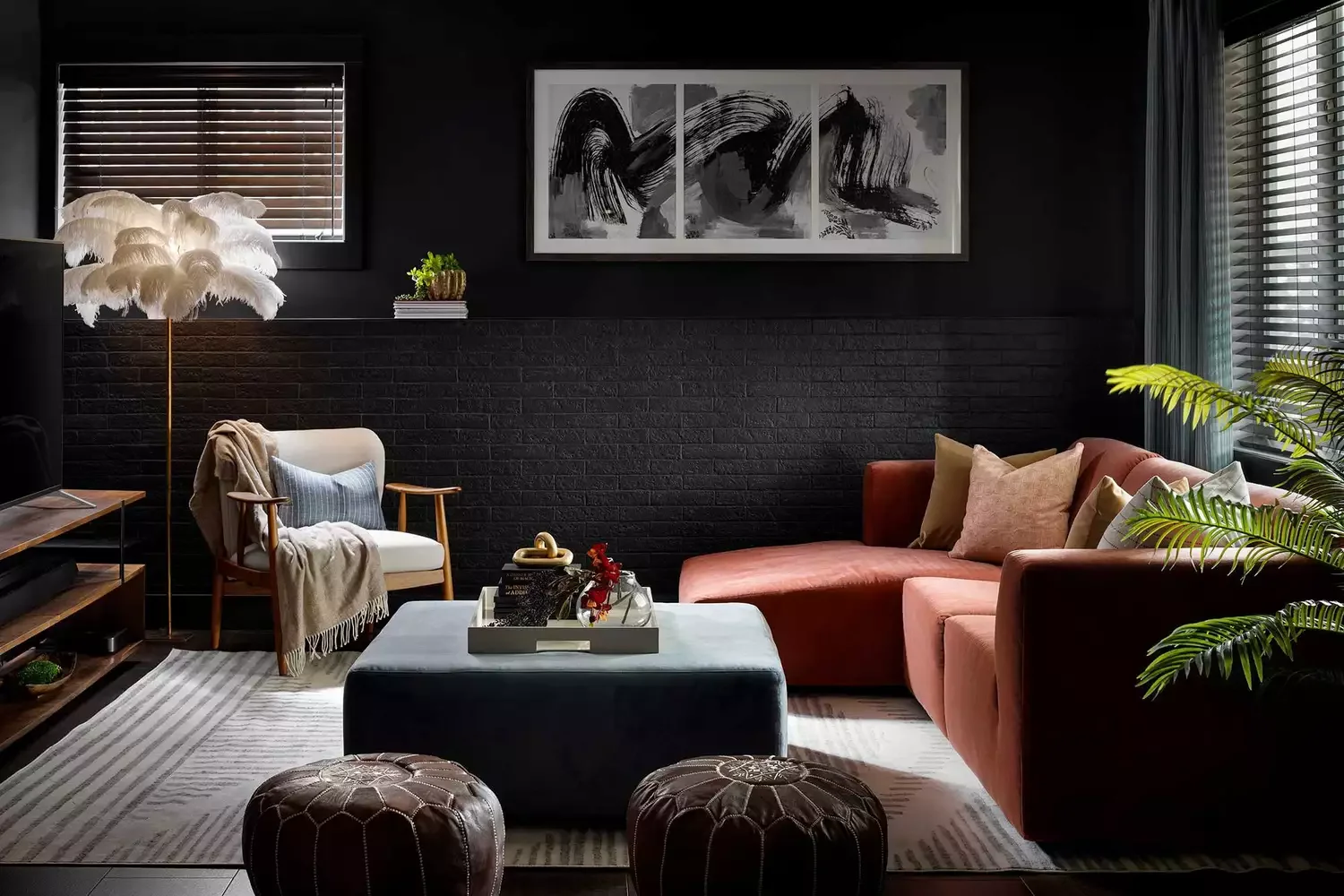 Painted Black Brick Walls
