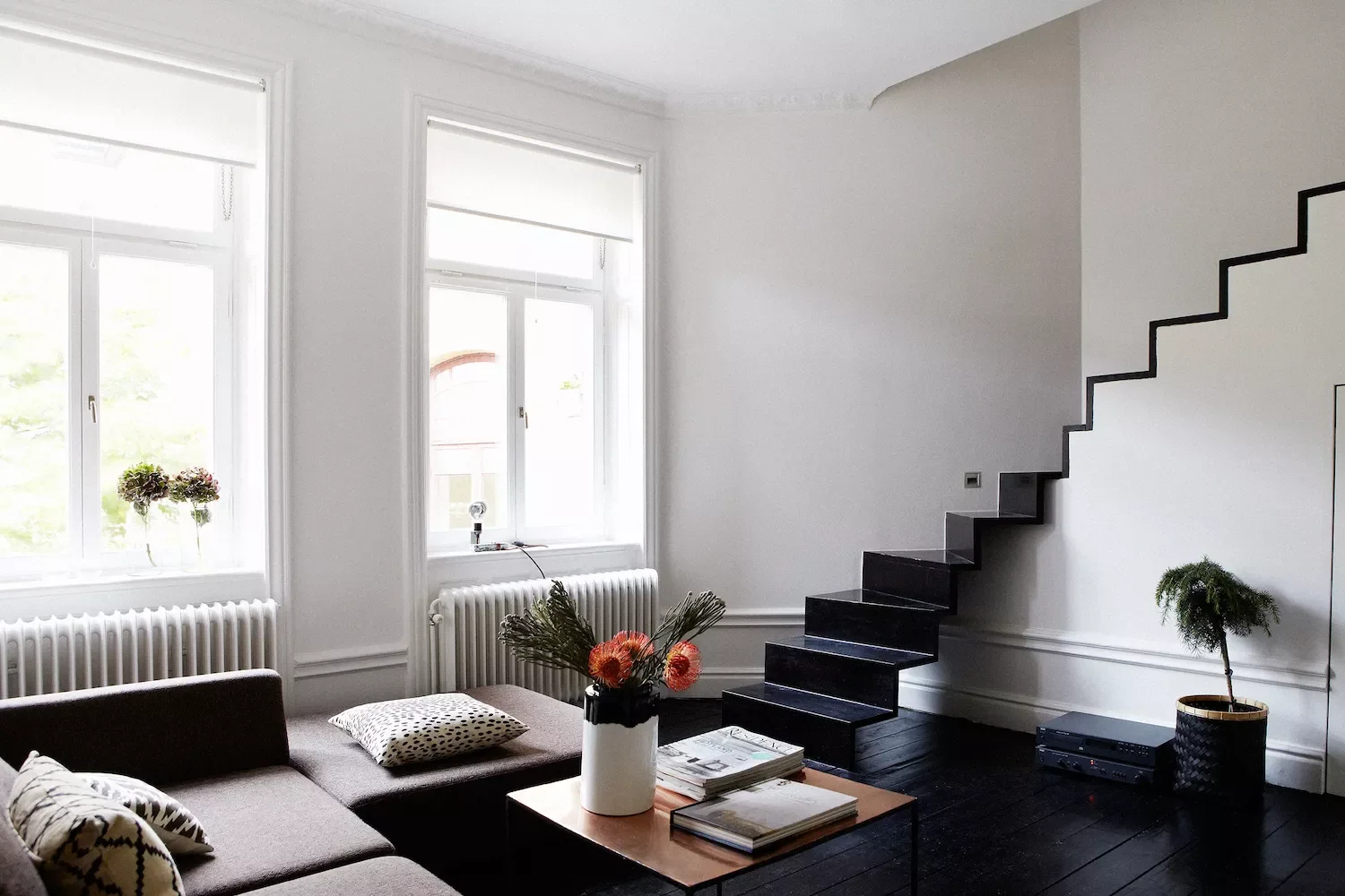 Painted Black Metal Stairs