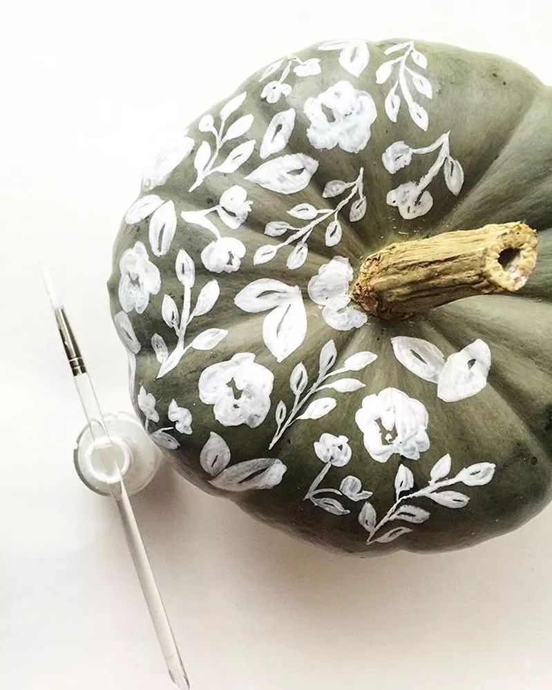 Painted Floral Pumpkin