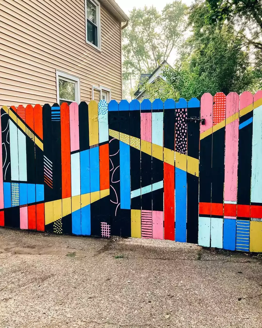 Painted Wood Fence Mural