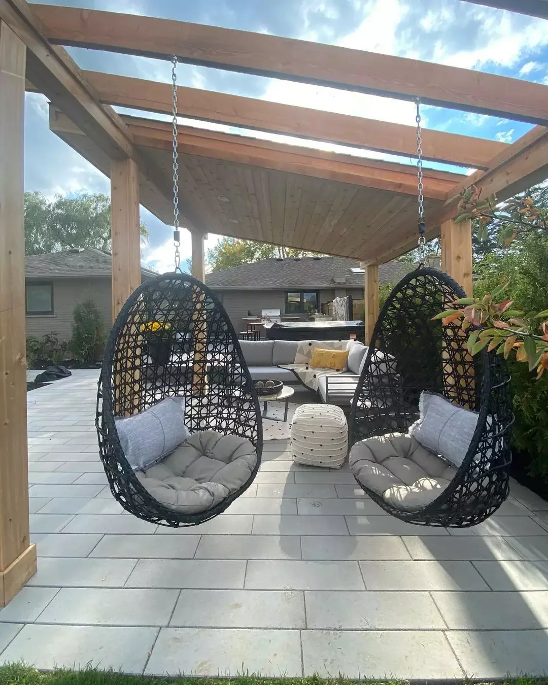Patio With Natural Granite Pavers