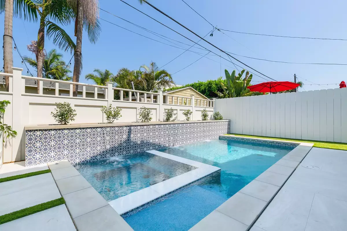 Patterned Tile Pool Wall
