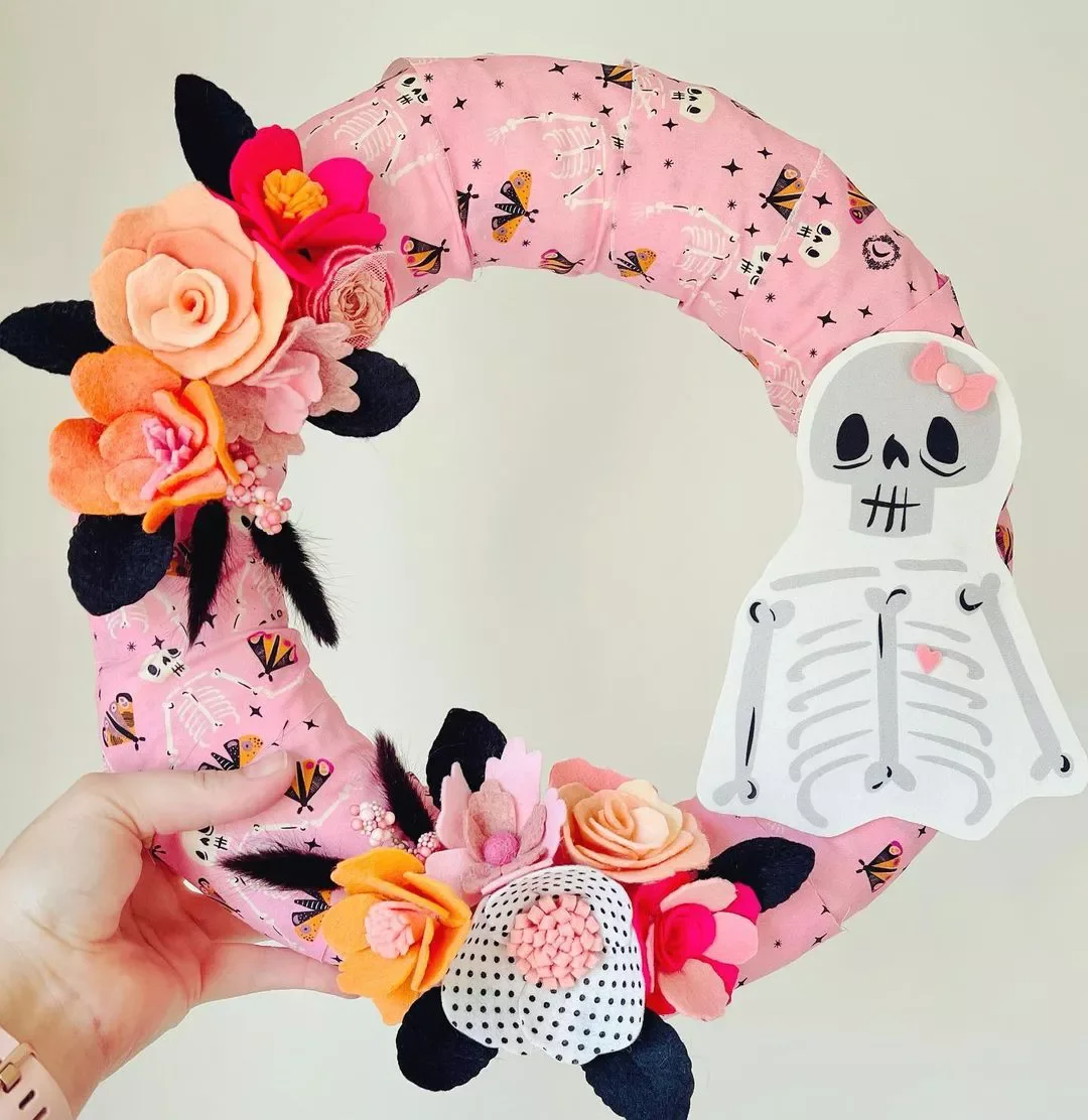 Pink Halloween Wreath